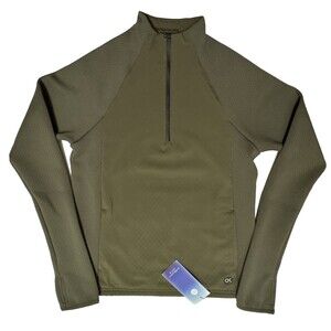 Outerknown Active Mens X-Small Warm Up 1/4 Zip Pullover Jacket Olive Green XS